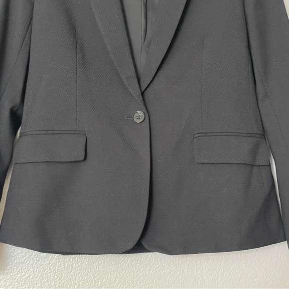 Theory ‘Gabrielle’ Textured Single Breasted Single Button Black Blazer Size 8 - Picture 5 of 14